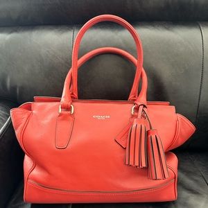 Classic Coach tote/large bag. Red/Orange color, great condition.